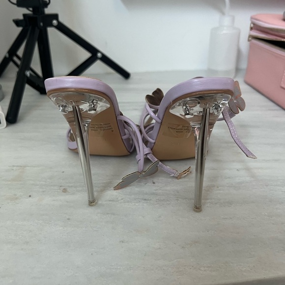 Purple butterfly heels clear heel - Picture 3 of 5